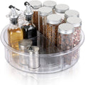 lazy susan 12 clear spinning storage container bins turntable storage tray plastic rotating spice rack organizer for cabinet pantry kitchen vanity countertop bathroom makeup fridge