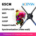 65CM 1152Pcs LED WIFI 3D Projector Light Hologram Projector PC Control LED Holographic Fan logo Advertising Light Remote Player