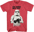 STAR WARS Stormtrooper Miss You Storm Trooper Funny Humor Pun Adult Tee Graphic T-Shirt for Men Tshirt