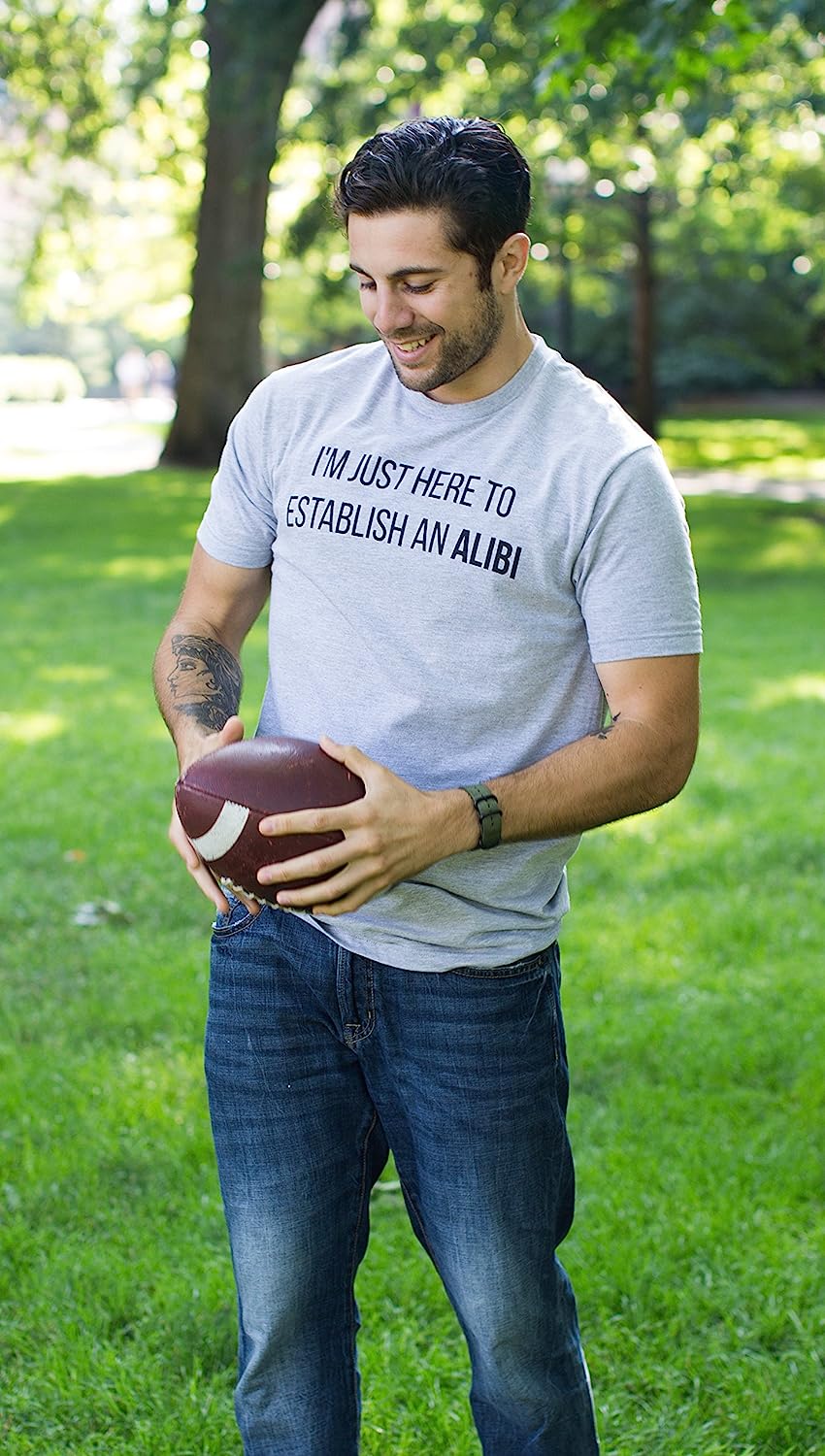 I'm Just Here to Establish an Alibi | Funny Sarcastic Dark Humor Unisex T-Shirt