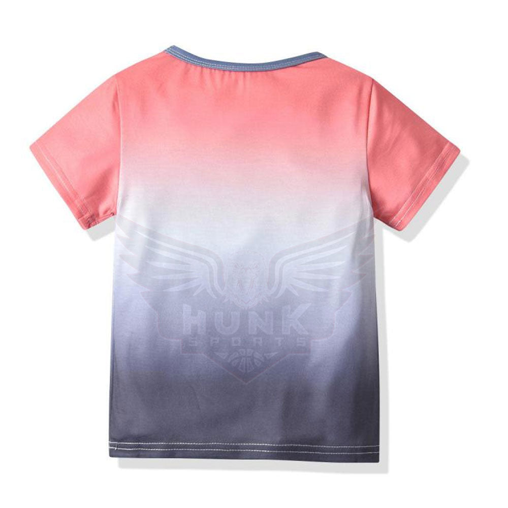Crew Neck Tee Shirt For Kids-Purple With Print T-Shirts For Kids Wear Quick Dry Kids T-Shirts