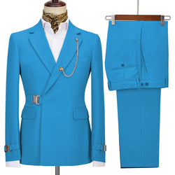 2022 New Design Mens Suits 2 Pieces Slim Fit Set Metal Clasp Custom Daily Prom Wedding Suits for Men