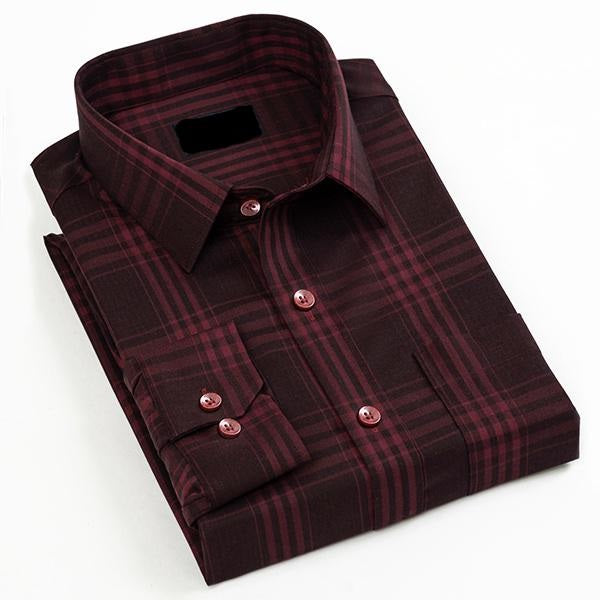 Design Mens Dress Shirt Cotton-  Cheap Price High Quality men's shirt - Plaid/solid design style