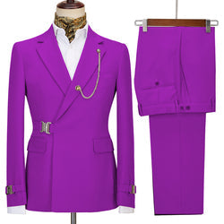 2022 New Design Mens Suits 2 Pieces Slim Fit Set Metal Clasp Custom Daily Prom Wedding Suits for Men