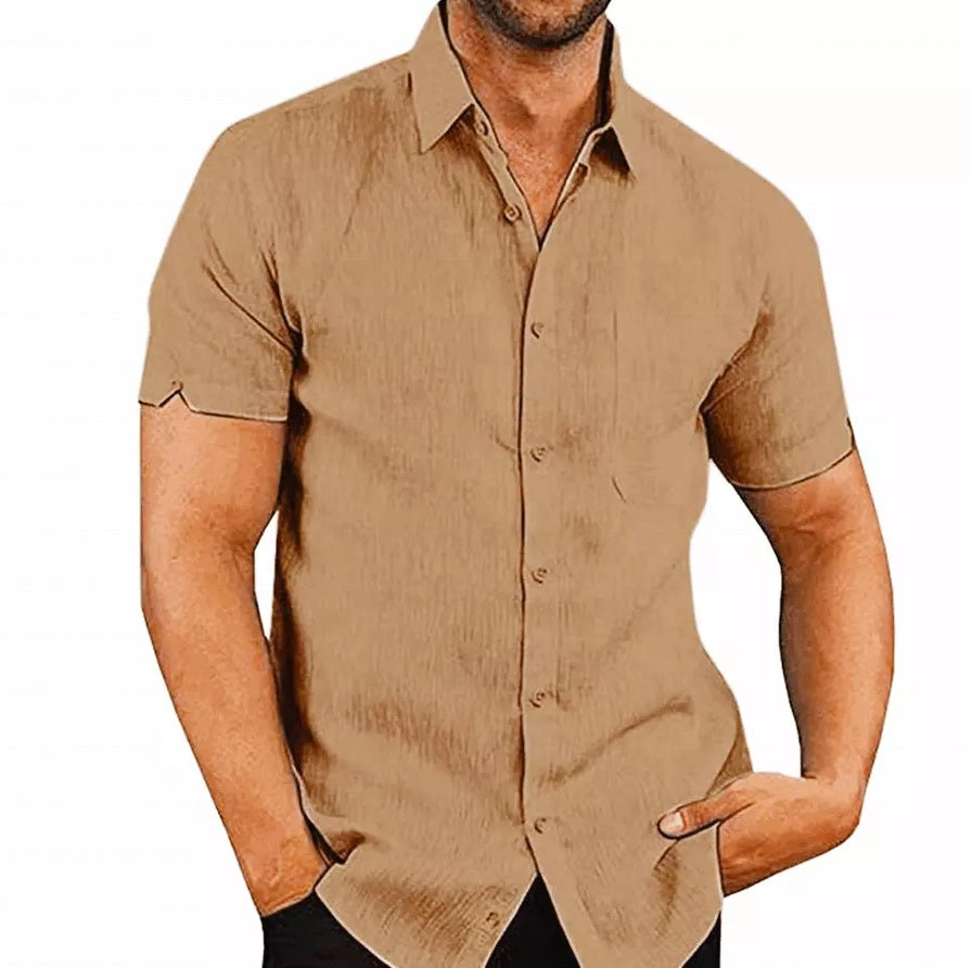 Breathable Men short Sleeve Floral Casual Summer Autumn Loose plain washed  Shirts 2022 casual shirts men / dress shirts