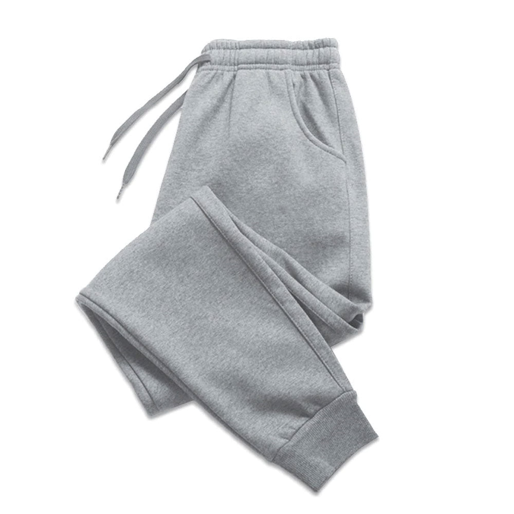 Men's Casual Pants With Pockets Autumn Winter Fleece Trousers Drawstring Everyday Polyester Cotton Pants Gym Jogger Sweatpants