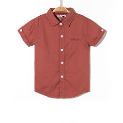 Wholesale Summer Casual Baby Boy Shirts Cotton Plaid Kids Woven Poplin Chambray Button-Down Shirts
