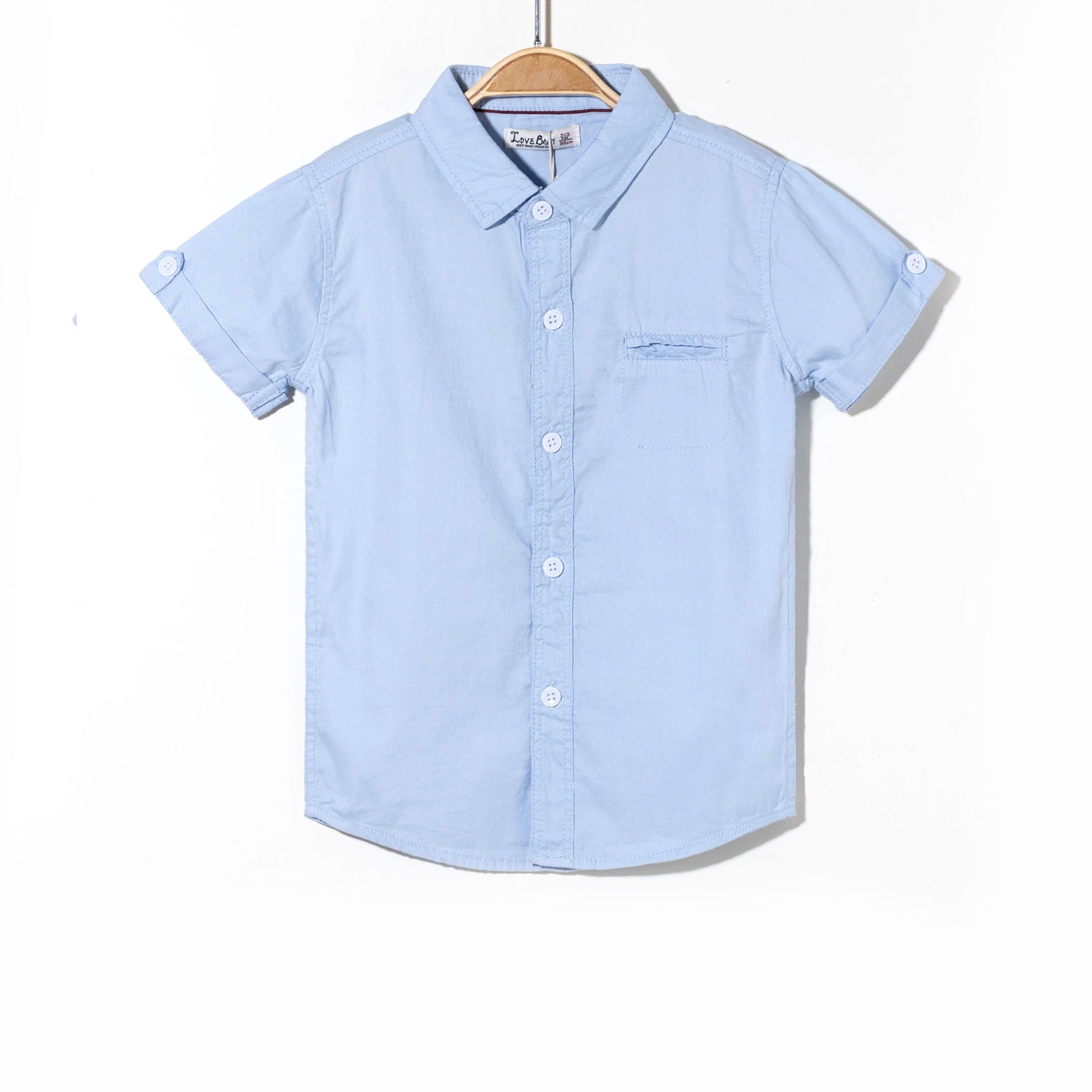 Wholesale Summer Casual Baby Boy Shirts Cotton Plaid Kids Woven Poplin Chambray Button-Down Shirts
