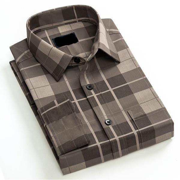 Design Mens Dress Shirt Cotton-  Cheap Price High Quality men's shirt - Plaid/solid design style