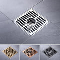 Brass Square Shower Grate Waste Tile Insert Washing Machine Floor Drain Waste Grates Bathroom Drains Drain Strainer 10*10CM