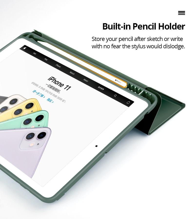 case for 2020 ipad 10 2 8th 2018 2017 9 7 mini 5 2021 pro 11 10 5 air 3 4 smart cover with pencil holder ipad 5th 6th generation tablets e books case