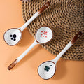 Convenient Ceramic Spoon Multi-Function Chinese Style Scoop Porridge Spoon Tableware Soup Spoon for Home Restaurant