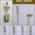 Gold Bidet Cleaning Sprayer Set Solid Brass Valve and Body and Shattaff Closet Toilet Fixture Bathroom Garden Car Cleaning