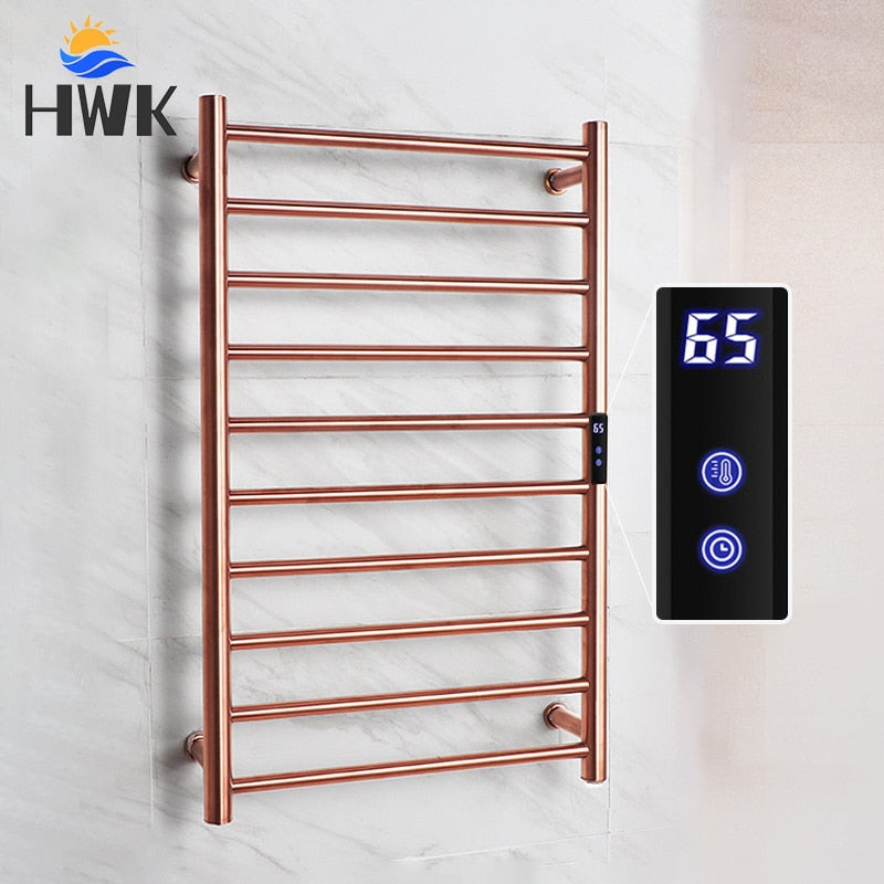 Gold/Rose Gold Electric Heated Towel Rail.Hidden/Exposed Wires Electric Towel Rack.Stainless Steel Towel Warmer.Bath Towel Dryer
