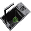 Hot Sale New-Design Black Fashionable Good-Looking Space-Saving Big Bowl Kitchen Sink