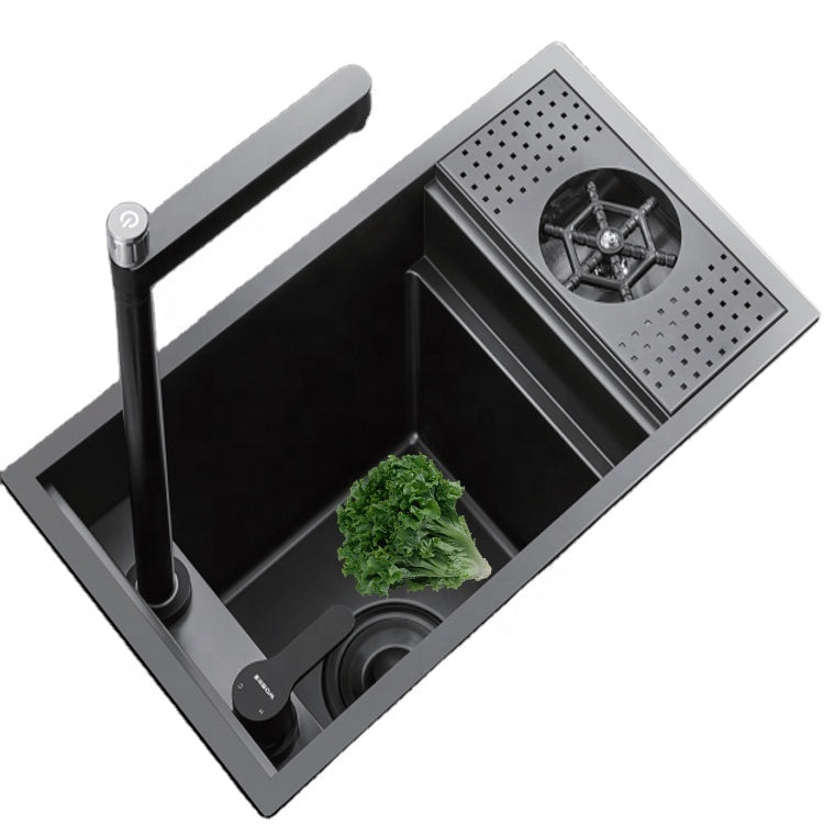 Hot Sale New-Design Black Fashionable Good-Looking Space-Saving Big Bowl Kitchen Sink