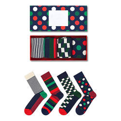 Custom Logo Men'S Womens Funny Designer Cotton Crew Socks Box Packaging Fashion School Colorful Sport Dress Happy Socks Box Gift