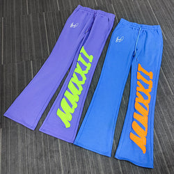 Streetwear Mens Trousers Jogger Sweatpants Custom Skeleton 3D Puff Print Stacked Flared Sweatpants Men