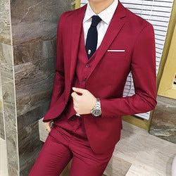Men's casual suit Male groom coat men's suit men's suit three - piece setMen's evening dress