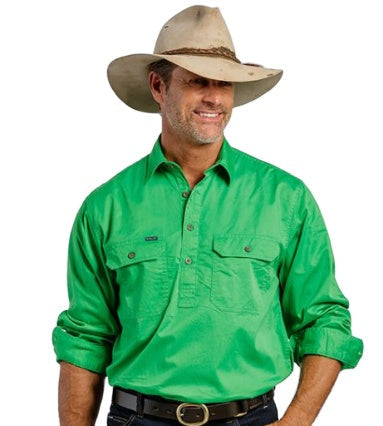 Men's Half Button 100 cotton work shirt workwear shirt