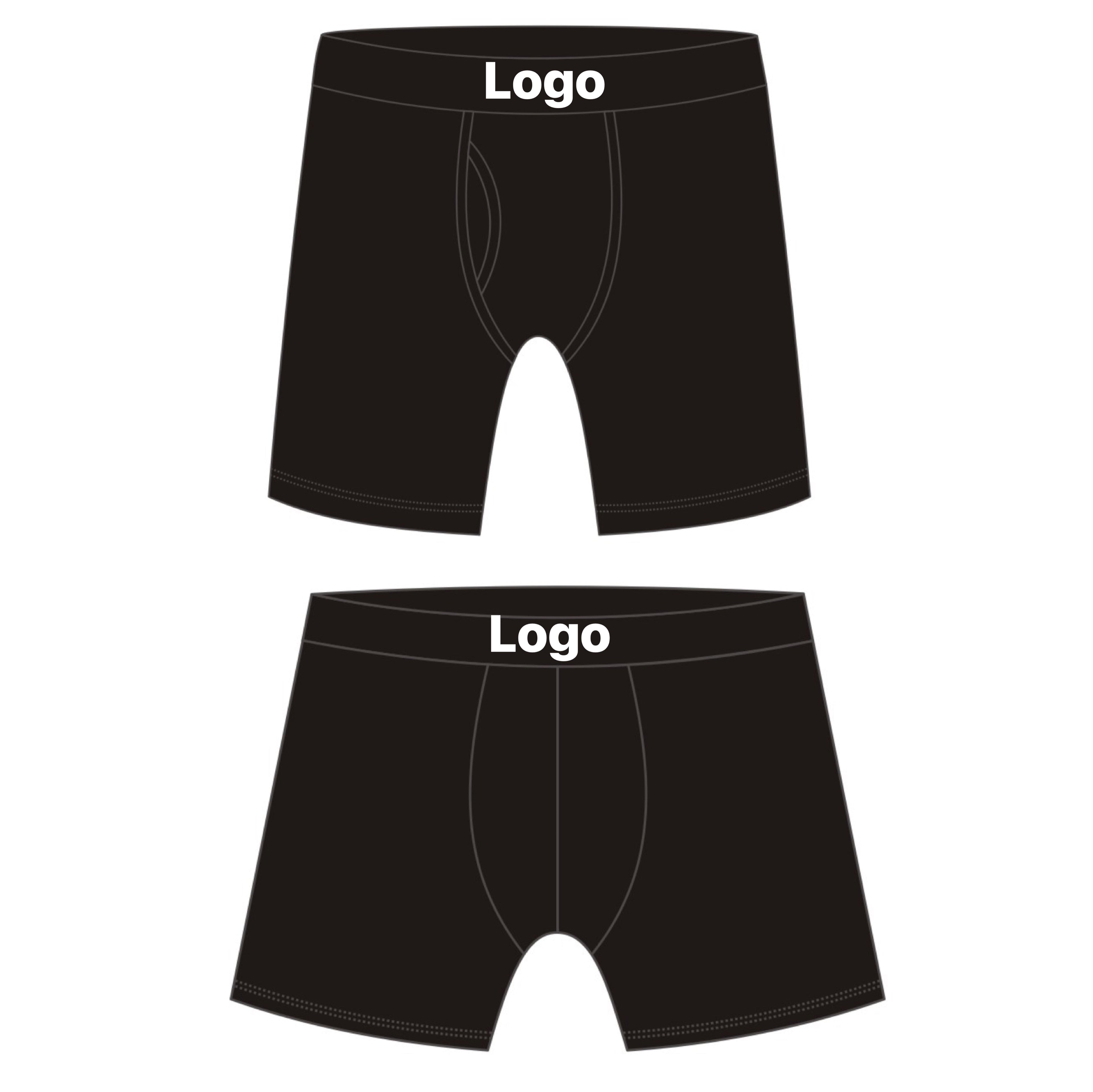 custom logo design service man boxer briefs soild underwear for men