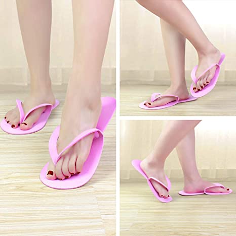 Disposable Pedicure Slippers Foam  Multicolor Colorful Sandals Spa Pedicure Flip Flops Shoes for Women Salon Nail Spa