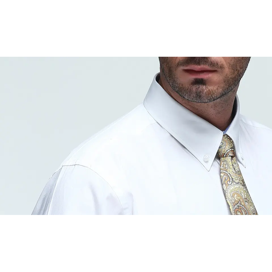 Oeko-Tex Custom Solid Long Sleeve Wrinkle-Free Formal Business Casual Button Down White Men Dress Shirts