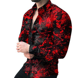 Fashion Custom Men Tee Dress Shirts Casual Clothes Long Sleeve Printing Shirts For Mens