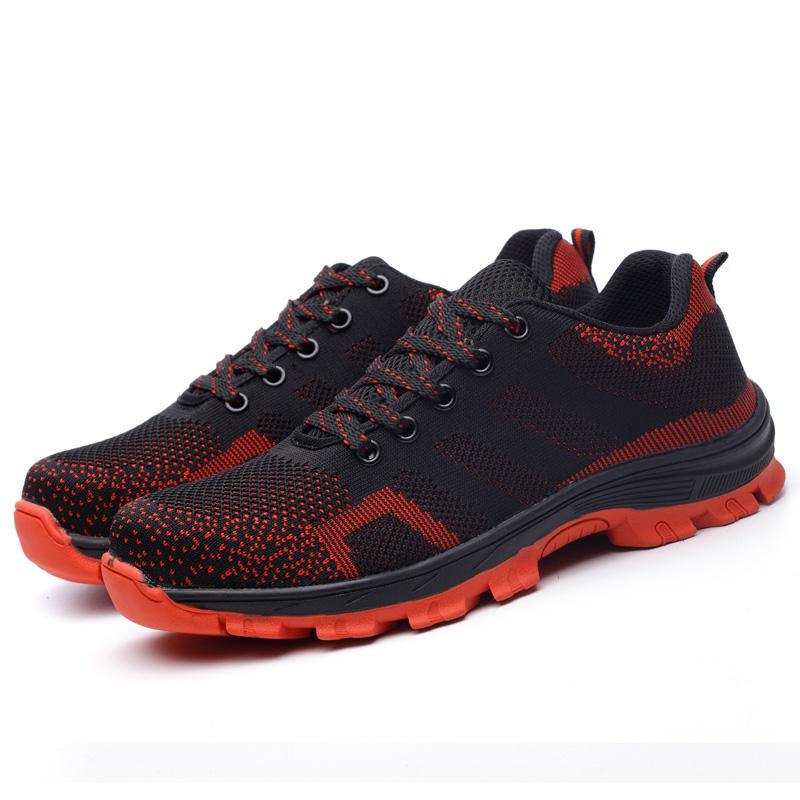 womens steel toe anti smashing and anti piercing working safety shoes hiking shoes light weight safety shoes