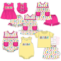 Summer hot sale balloon designs smocked French Knot printing knitted siblings set kids wear children clothing