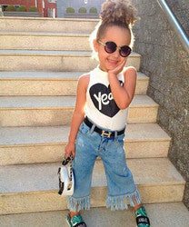 2PCS Set Toddler Kids Baby Girls Outfits Clothes T-Shirt Vest Tops+Shorts Pants