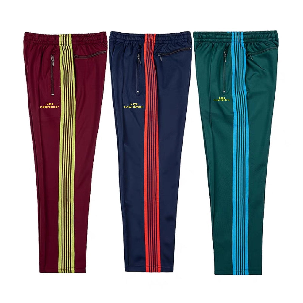 new arrival  polyester trousers men Embroidered Butterfly needles track pants webbing track suits for men oversized pants men