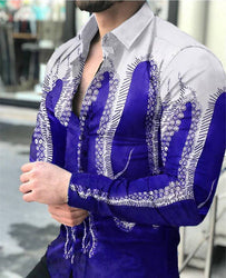 Fashion Custom Men Tee Dress Shirts Casual Clothes Long Sleeve Printing Shirts For Mens