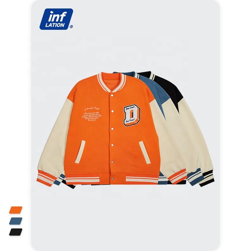 wholesale bomber jacket mens casual high quality stretch wool hip hop unisex varsity jacket