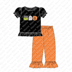 2023 Halloween kids clothing Fall Short Sleeves shirt & pants sets Baby Boy Clothes