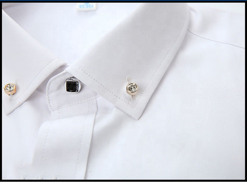 High Quality Non-ironing Men Dress Shirt Short Sleeve New Solid Male Clothing Fit Business Shirts White Blue Navy Black Red