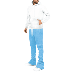 Streetwear Flare Stacked Pant Men Solid Color Pants Sweatpants Stacked Pants