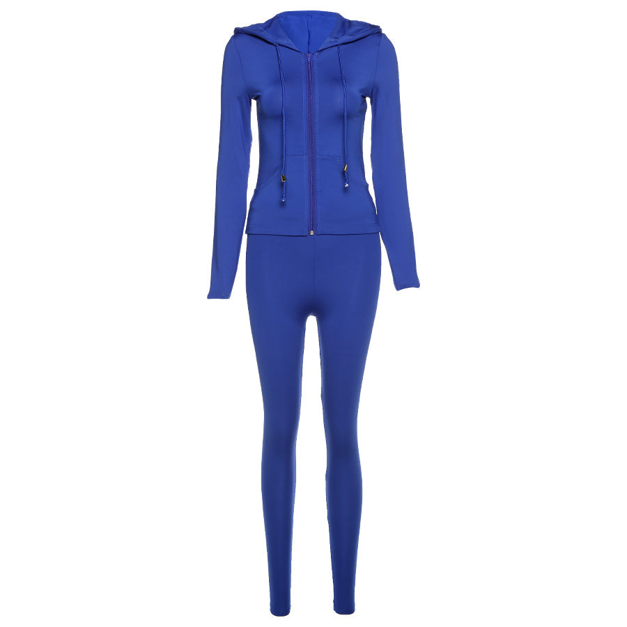 kliou workout bodycon hooded zipper pocket long sleeve tops sporty stretchy leggings casual fall sets women two piece set 2020