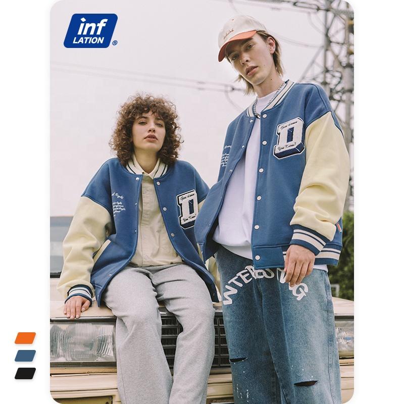 wholesale bomber jacket mens casual high quality stretch wool hip hop unisex varsity jacket