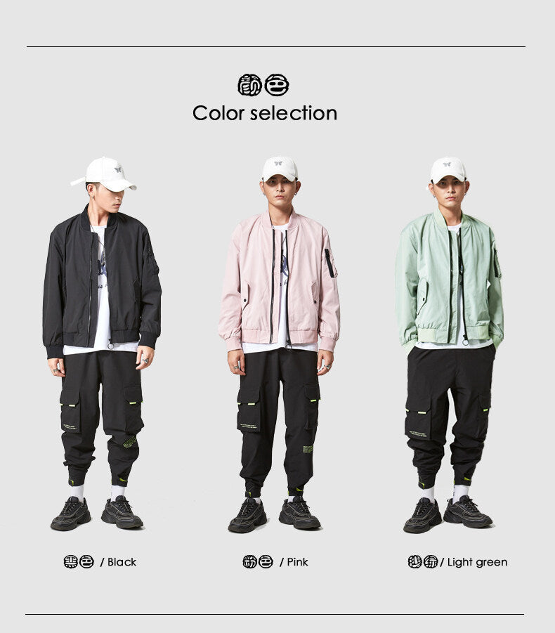 FEIBAI 2022  new version trend spring fall 100% polyester solid color baseball casual top stand collar men's jacket