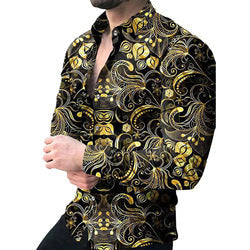 custom silk slim men tee dress shirts casual clothes long sleeve printing shirts for mens fashion shirts