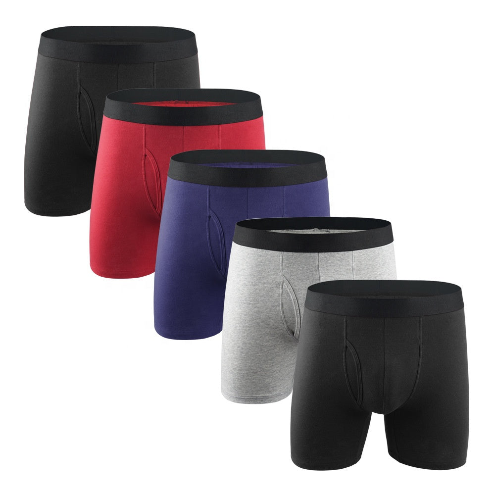 High quality mens Classic solid Cotton stretch Briefs boxers shorts Open Fly Pouch Men's underwear