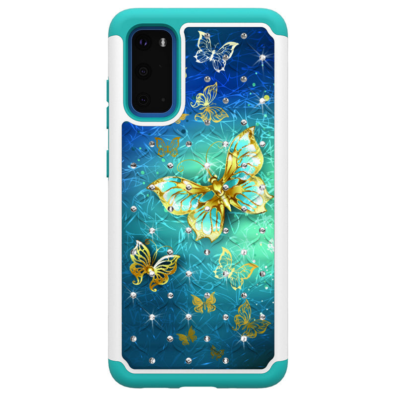 glitter diamond high quality tpu pc hybrid cute butterfly phone case for samsung galaxy s11e for alcatel for google pixel 4 xl