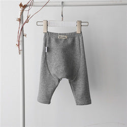 Spring Autumn Solid Color Cotton Child Baby Kids Unisex Sports Long Trousers Pants For Baby Boys Girls