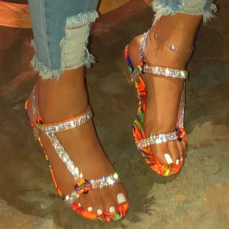 Wholesale New women Bling Sandals Female fashion Slides Women Rhinestone sandal