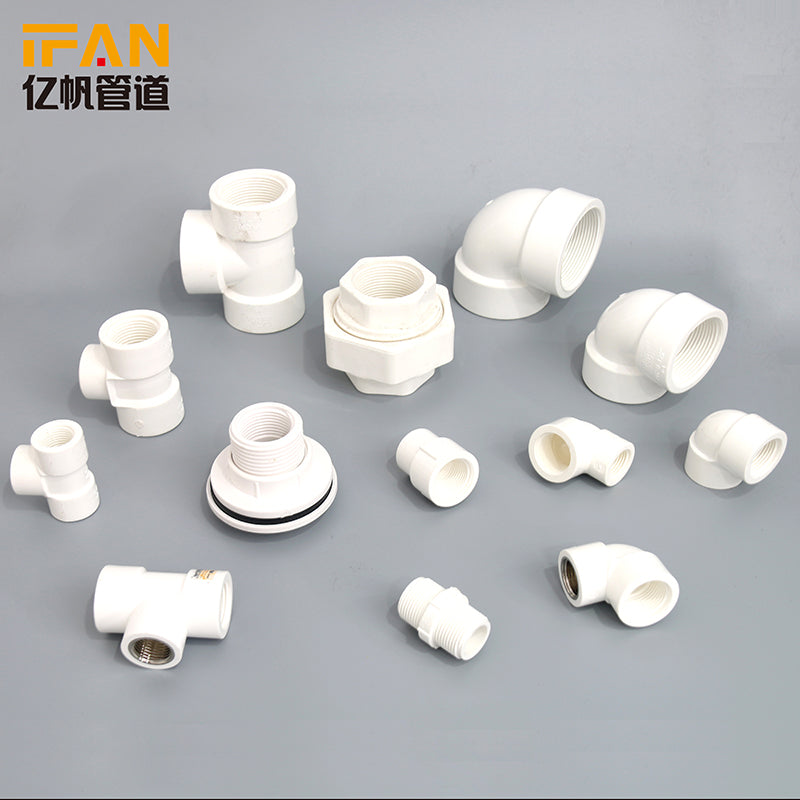 Wholesale Water Pipe Fittings PVC Pipe Fitting 90 Degree Elbow PVC Pipe List PVC Thread Fitting Female 1/2-2inch Elbow