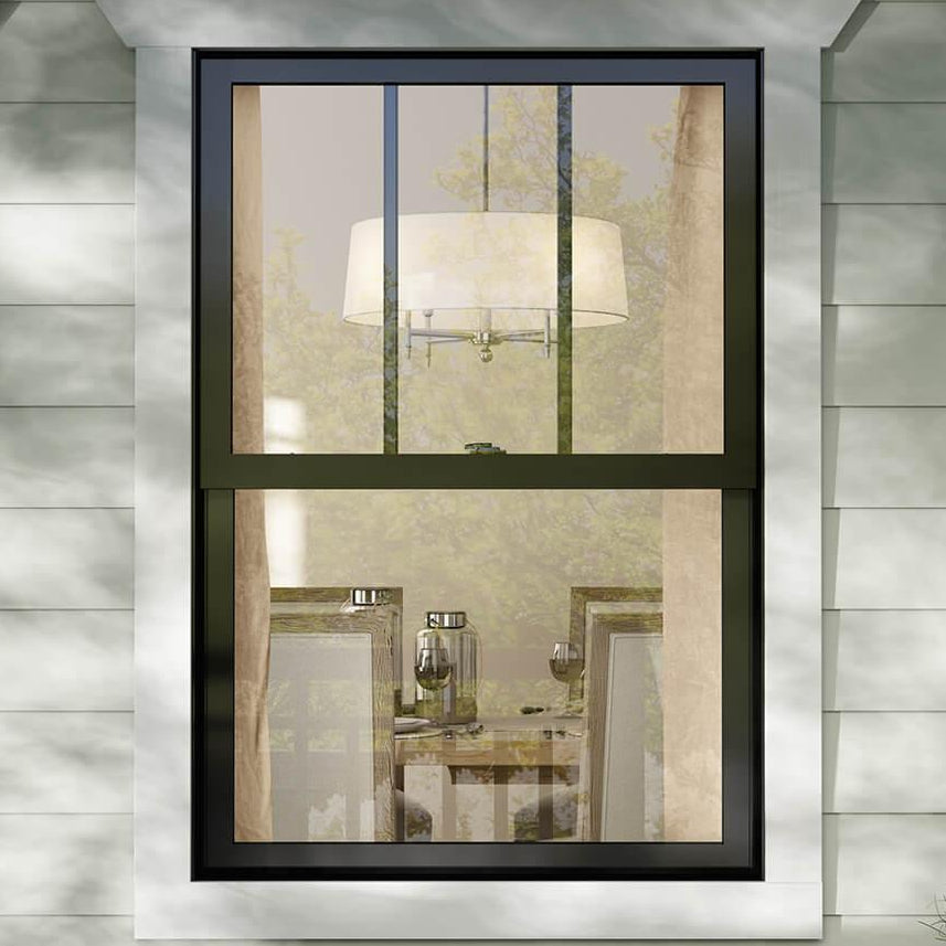 Black vinyl windows high quality double glazed tempered glass windows
