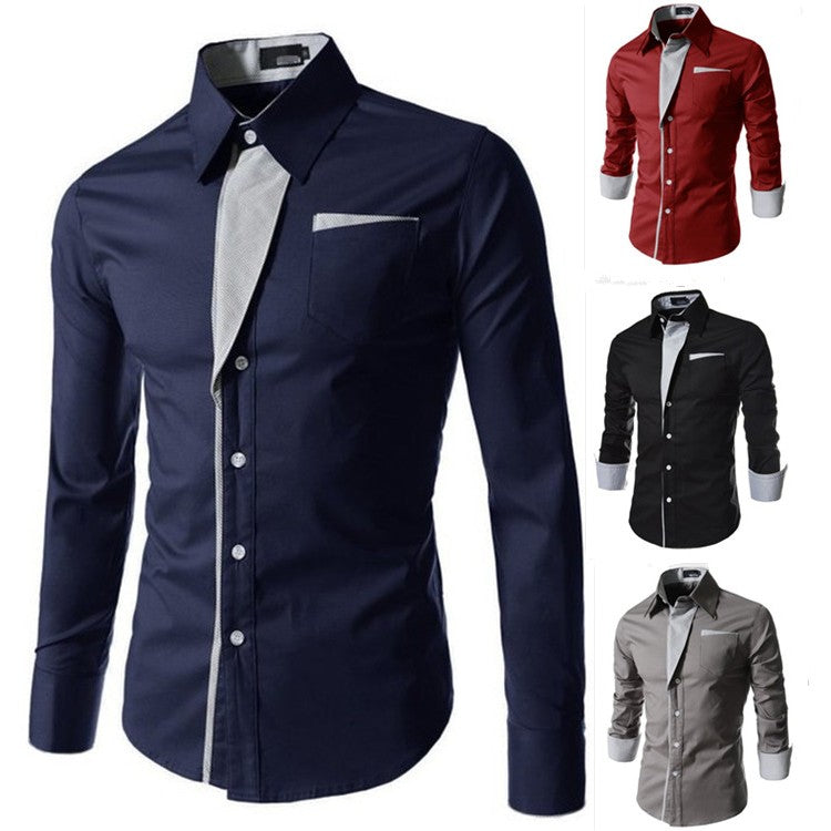 enerup wholesale new design camisa masculina long sleeve mens korean slim formal casual male dress shirt