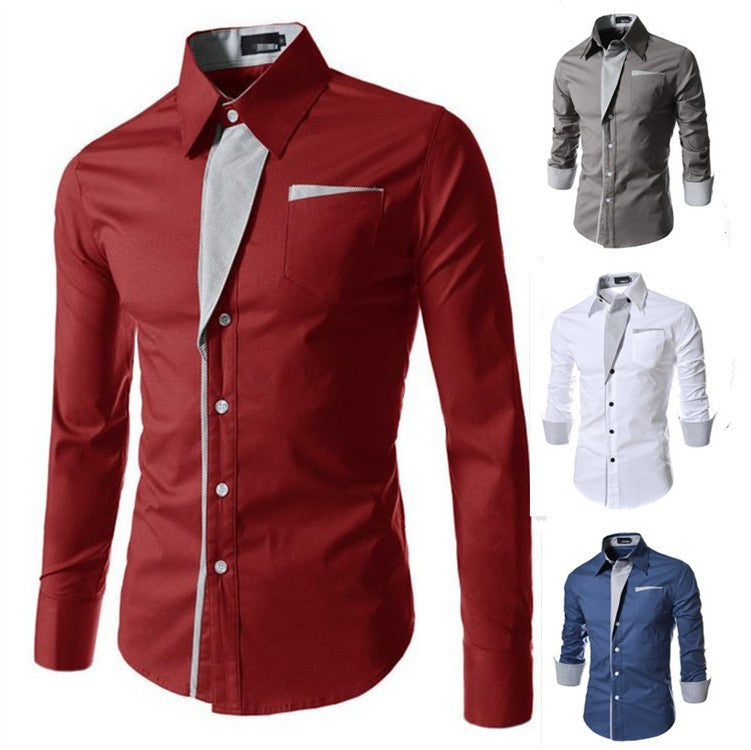 enerup wholesale new design camisa masculina long sleeve mens korean slim formal casual male dress shirt