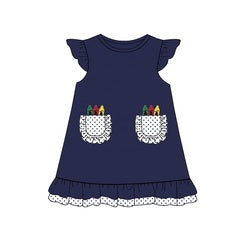Puresun custom school baby boy clothing crayon appliques navy stripe cotton kids shirt boy polo shirts